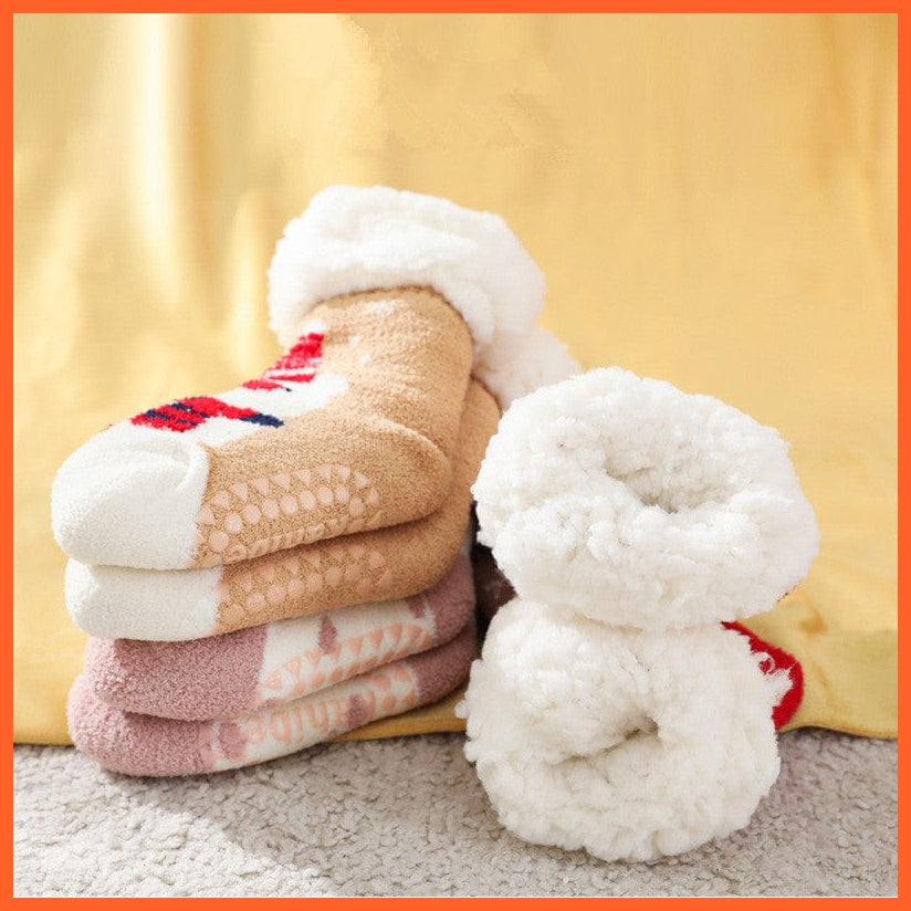whatagift.com.au kids socks Winter Newborn Baby Cartoon  Socks |  Thermal Cotton Warm Non-Slip Socks
