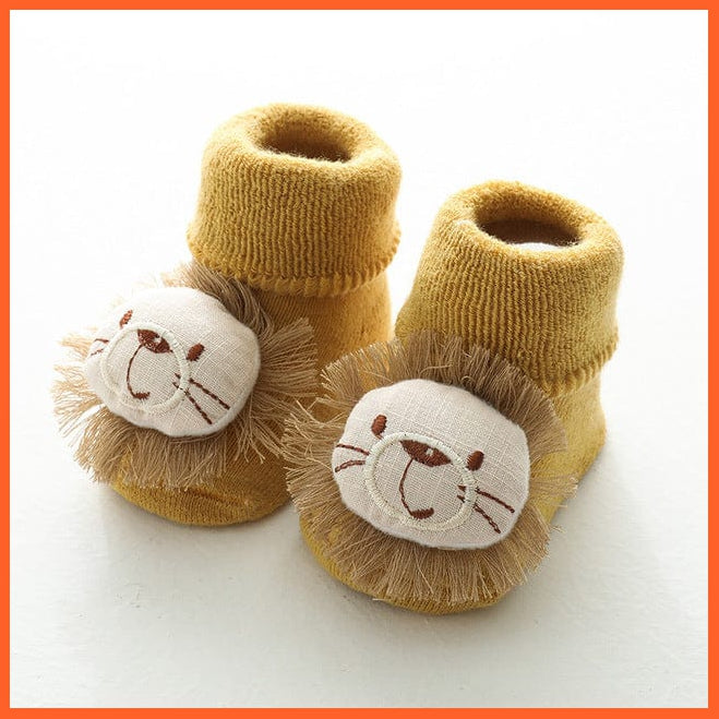 whatagift.com.au kids socks YELLOW / 0-1 years old Baby Girls Newborn Cartoon Animal Infant Baby Boy Anti Slip Soft Cotton Socks
