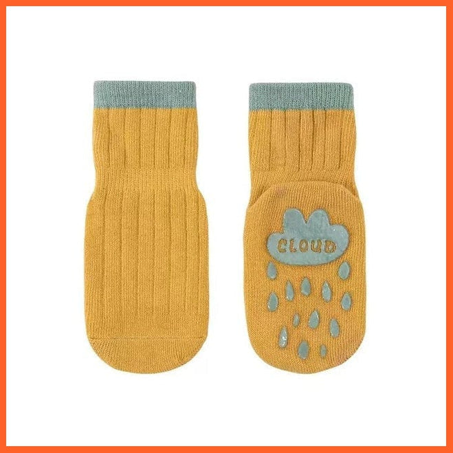 whatagift.com.au kids socks Yellow raindrops / S(0-1Years old) Kids Anti-Slip Sock Trampoline Sock Cotton Breathable Short Socks