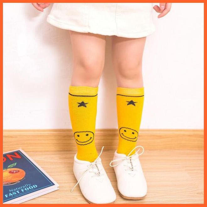whatagift.com.au kids socks Yellow Socks / 2 To 10 Year 30cm long Knee High Socks | Kids Stripe Dot leg Warm Cotton Boot Socks