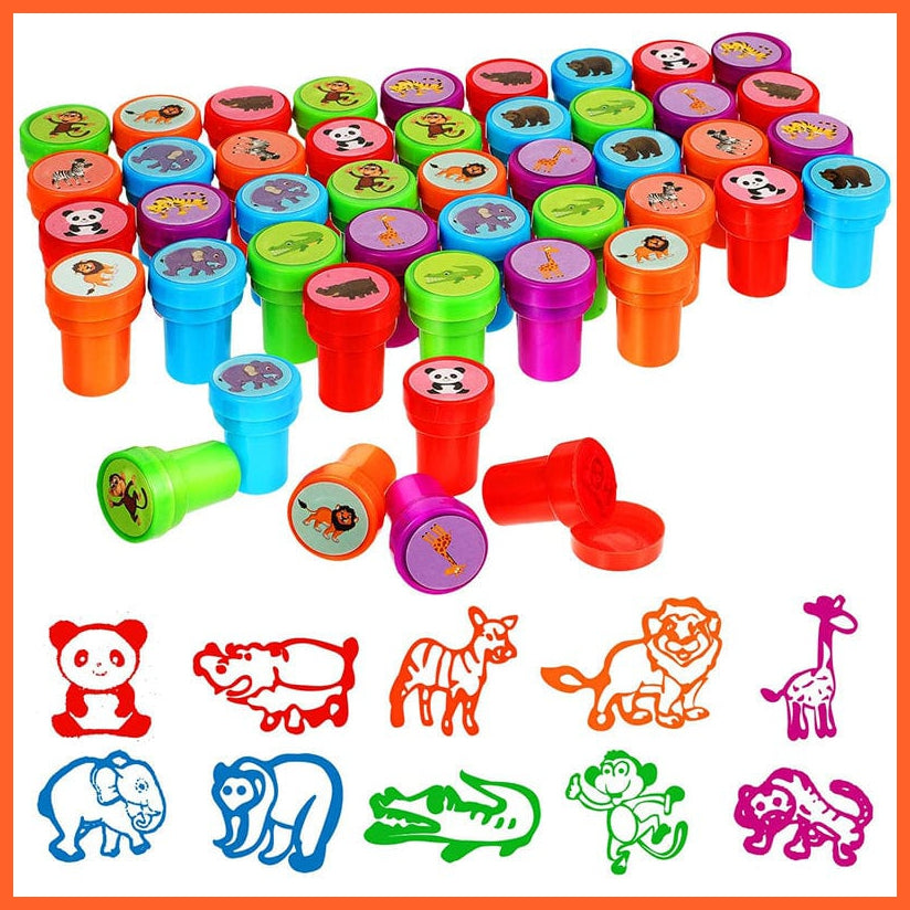 whatagift.com.au Kids Stamps 2pcs randomly 10pcs Assorted  Self-ink Smiley Face Seal Scrapbooking DIY Painting Toy Stamps