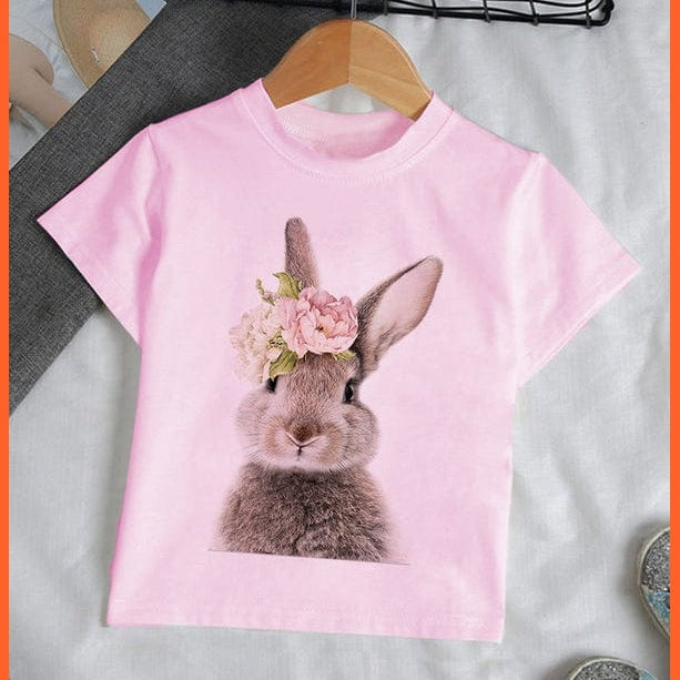 whatagift.com.au Kids T-shirts 19517-pink / 24M Baby Elephant Funny Streetwear Round Neck Cartoon Casual Kids T-shirt Tops