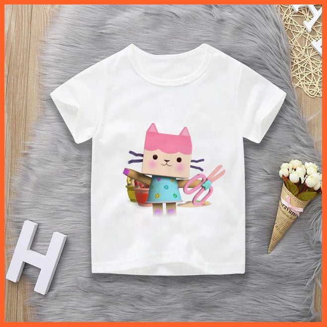 whatagift.com.au Kids T-shirts 32102 / 3T Cute Doll House Cartoon Print T-shirt | Summer Vogue Tees White Camisole Tops