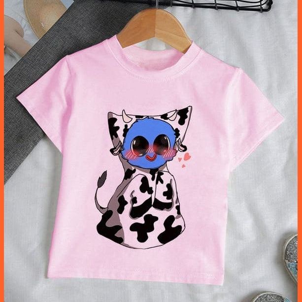 whatagift.com.au Kids T-shirts 33692-pink / 24M Copy of Unisex Cute Huggy Wuggy T-Shirt |  Graphic Print Kids Short Sleeve T-Shirts Tops