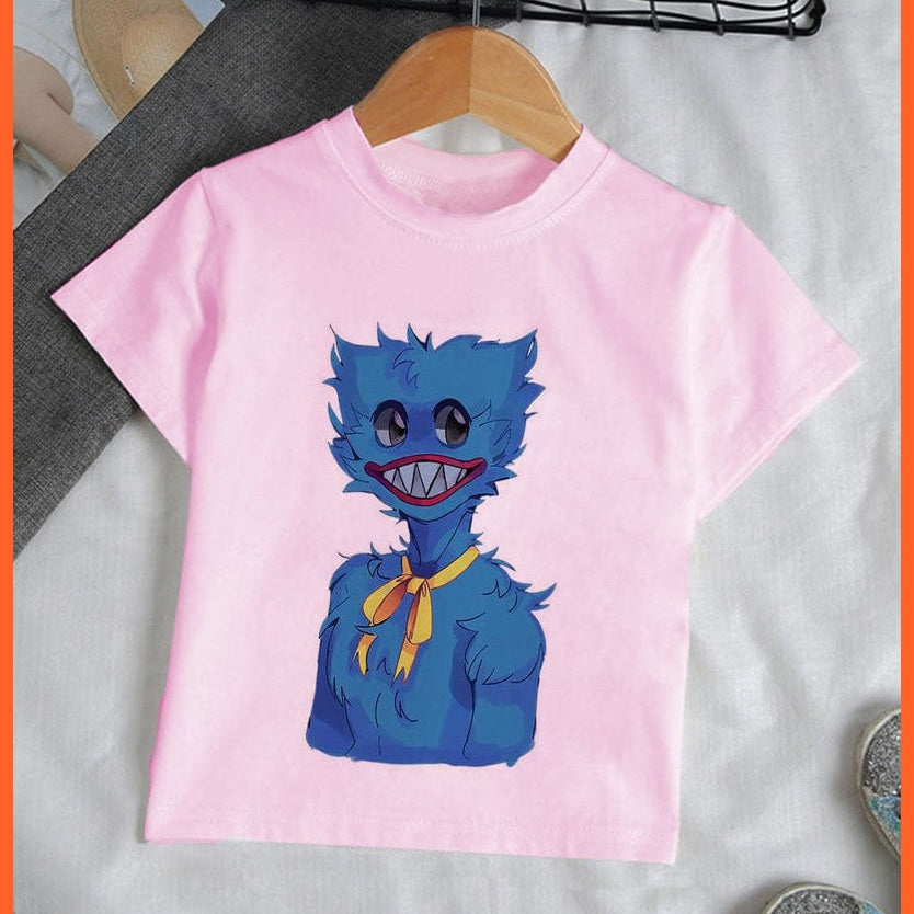 whatagift.com.au Kids T-shirts 33693-pink / 24M Copy of Unisex Cute Huggy Wuggy T-Shirt |  Graphic Print Kids Short Sleeve T-Shirts Tops