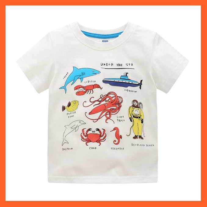 whatagift.com.au Kids T-shirts 7 / 2-3years Summer 2022 New Cartoon Cute Dinosaur Print Short Sleeve T-Shirt