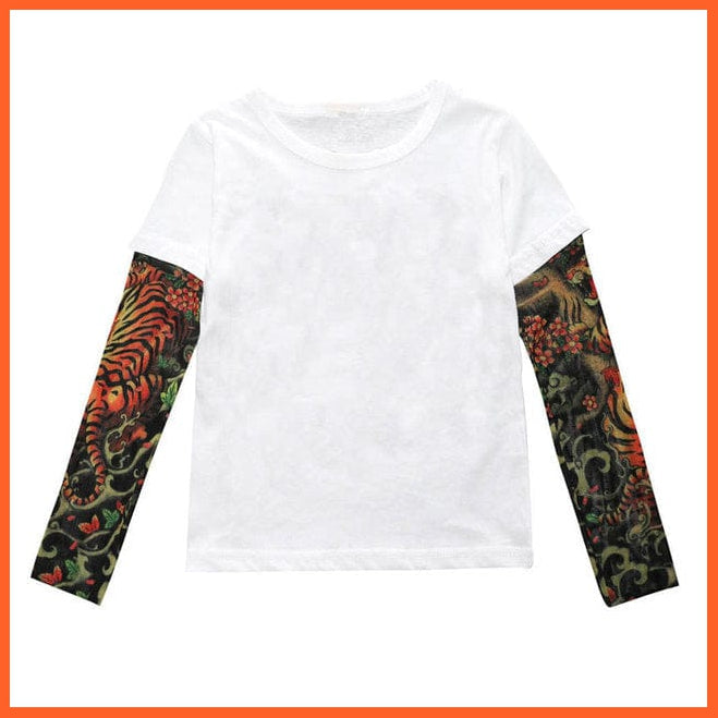 whatagift.com.au Kids T-shirts 7770 / 7 New Novelty Tattoo Long Sleeve Children Cotton Boys Kids T-Shirts