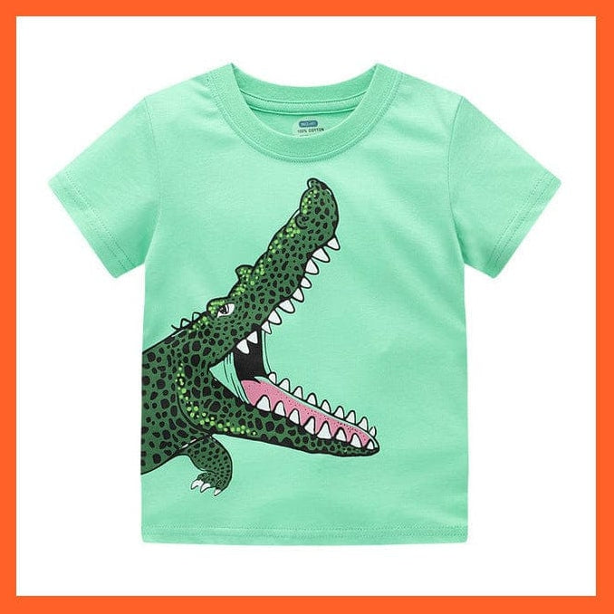 whatagift.com.au Kids T-shirts 8 / 5-6years Summer 2022 New Cartoon Cute Dinosaur Print Short Sleeve T-Shirt