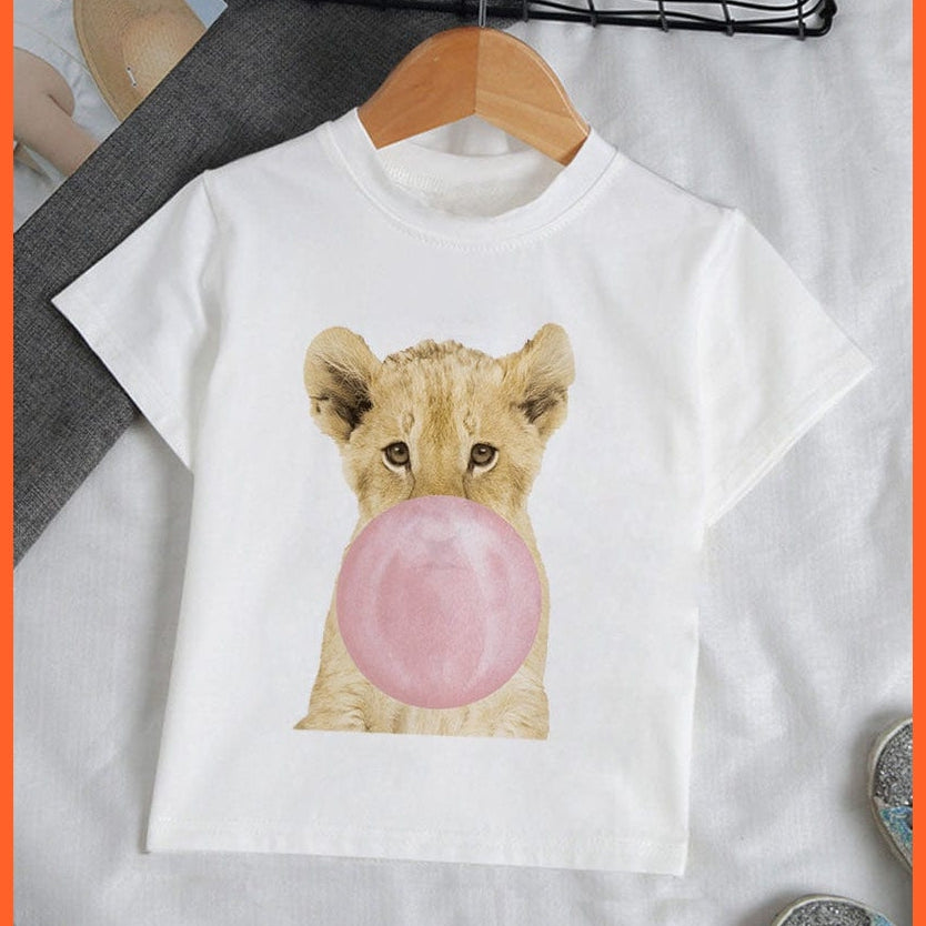 whatagift.com.au Kids T-shirts Baby Elephant Funny Streetwear Round Neck Cartoon Casual Kids T-shirt Tops