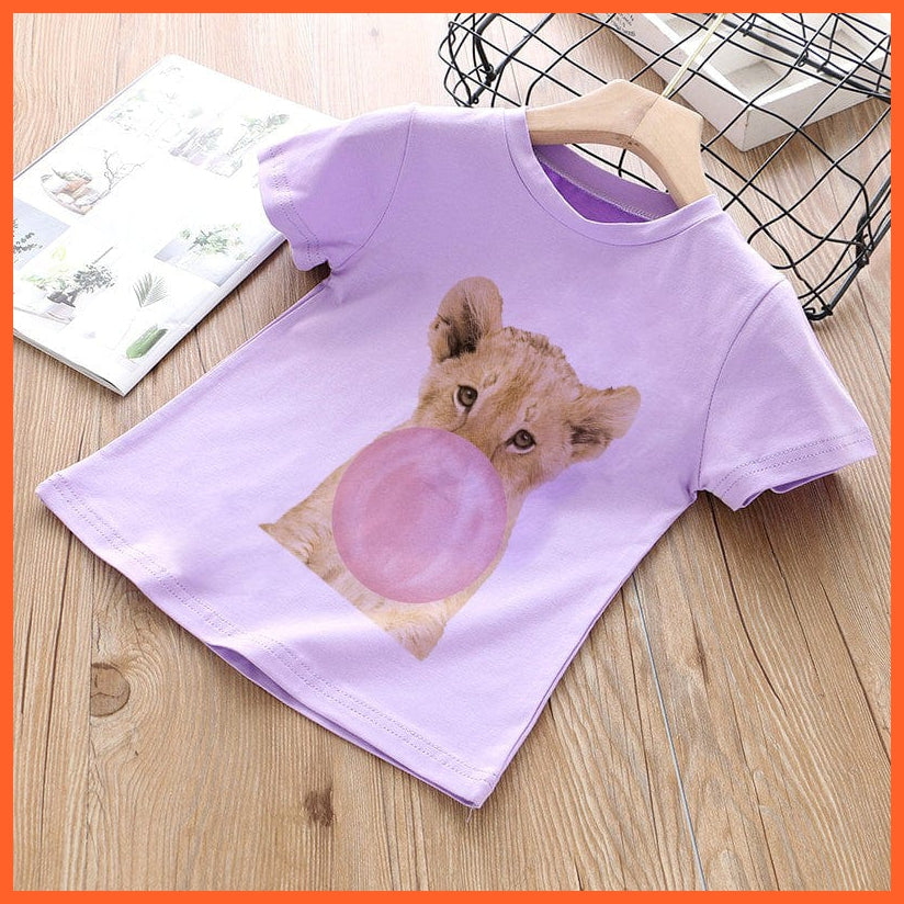 whatagift.com.au Kids T-shirts Baby Elephant Funny Streetwear Round Neck Cartoon Casual Kids T-shirt Tops