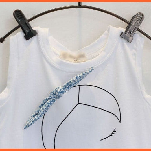 whatagift.com.au Kids T-shirts Baby Girls Toddler Vest+Shorts 2PCS set | 0-7Year Infant Outfits kidswear