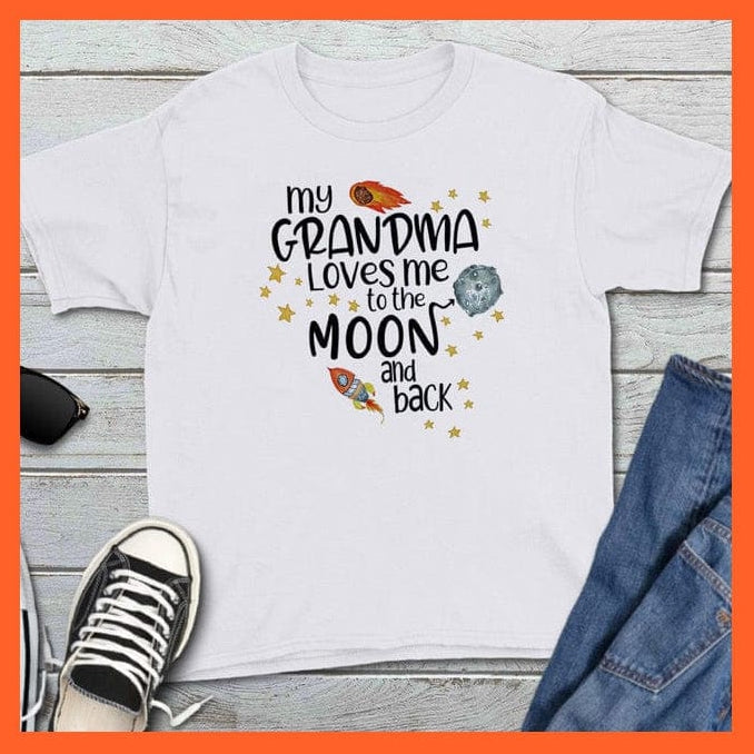 whatagift.com.au Kids T-shirts Back Off I Have A Crazy Grandma Print Kids T-Shirt | Letters Fashion Streetwear