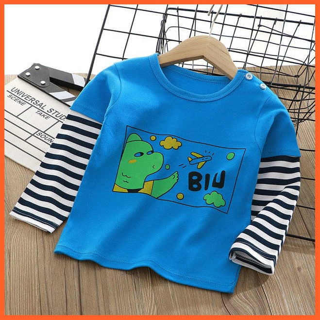 whatagift.com.au Kids T-shirts Biu / 2-3Y Spring Baby Long Sleeve Cartoon Printed T-shirt Cotton Girl Boy Kids Top Tees