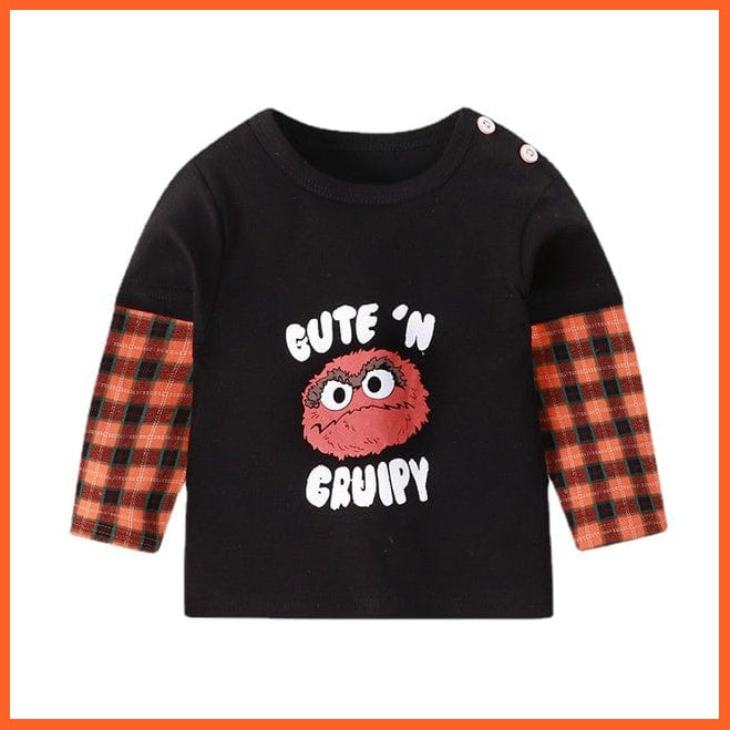 whatagift.com.au Kids T-shirts Black / 2-3Y Copy of Spring Baby Long Sleeve Cartoon Printed T-shirt Cotton Girl Boy Kids Top Tees