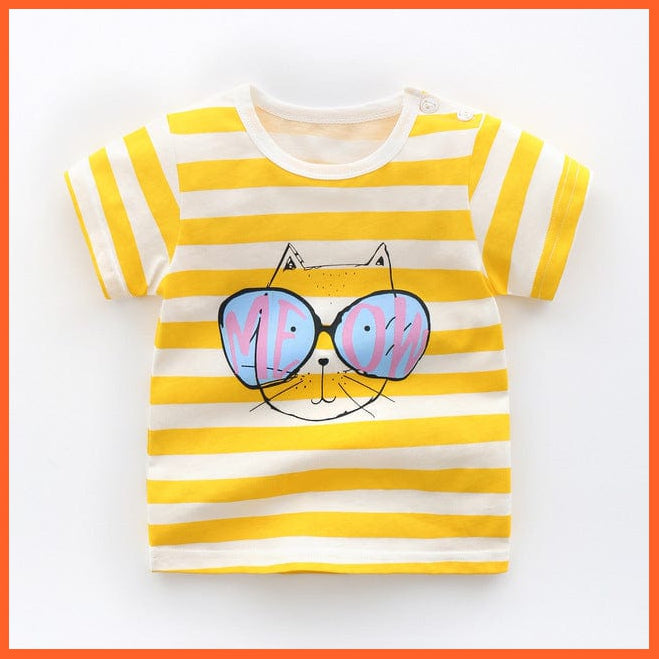 whatagift.com.au Kids T-shirts cat striped / 2-3Y Copy of Spring Baby Long Sleeve Cartoon Printed T-shirt Cotton Girl Boy Kids Top Tees