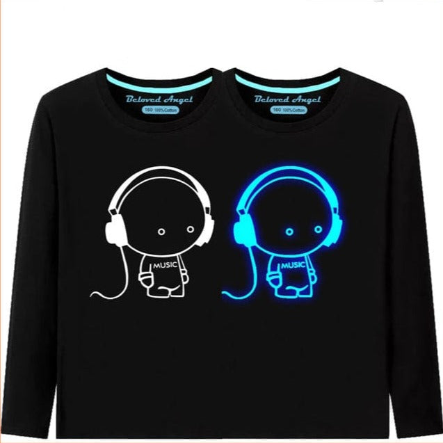 whatagift.com.au Kids T-shirts CTYGEJ / 15 / China Kids 3D Print Luminous Cartoon Cotton Teen Costume Black T-Shirt