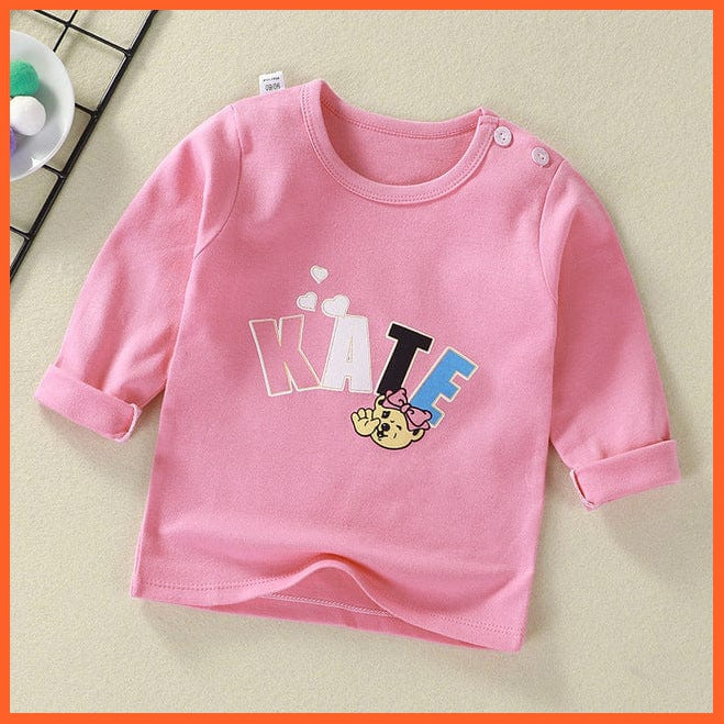 whatagift.com.au Kids T-shirts KATE / 2-3Y Spring Baby Long Sleeve Cartoon Printed T-shirt Cotton Girl Boy Kids Top Tees