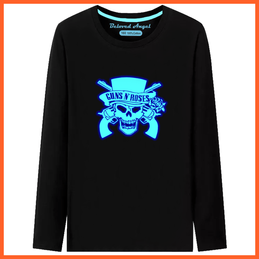 whatagift.com.au Kids T-shirts Kids 3D Print Luminous Cartoon Cotton Teen Costume Black T-Shirt