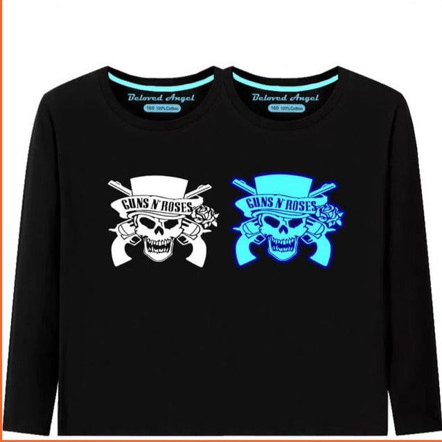 whatagift.com.au Kids T-shirts Kids 3D Print Luminous Cartoon Cotton Teen Costume Black T-Shirt