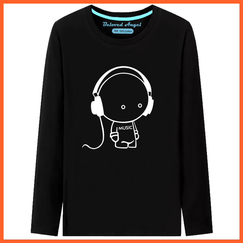 whatagift.com.au Kids T-shirts Kids 3D Print Luminous Cartoon Cotton Teen Costume Black T-Shirt