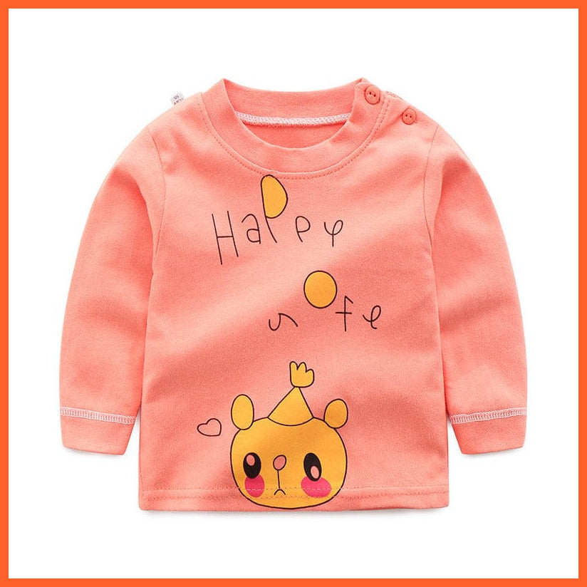 whatagift.com.au Kids T-shirts Spring Baby Long Sleeve Cartoon Printed T-shirt Cotton Girl Boy Kids Top Tees