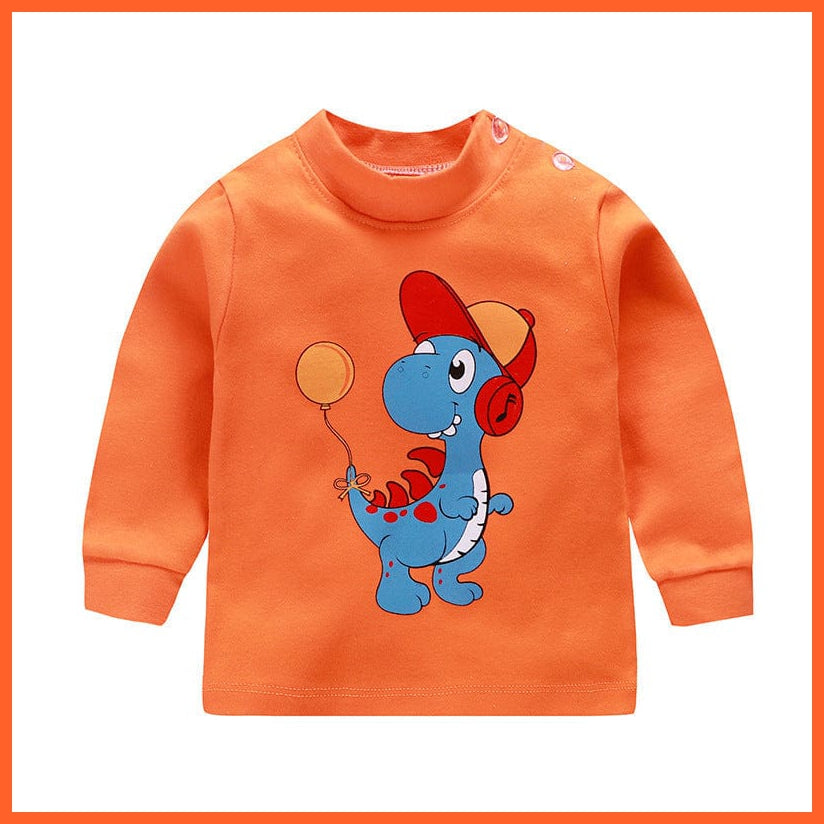 whatagift.com.au Kids T-shirts Spring Baby Long Sleeve Cartoon Printed T-shirt Cotton Girl Boy Kids Top Tees