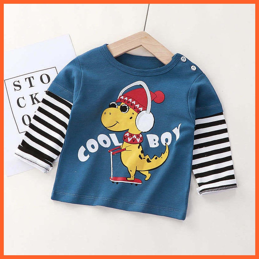whatagift.com.au Kids T-shirts Spring Baby Long Sleeve Cartoon Printed T-shirt Cotton Girl Boy Kids Top Tees