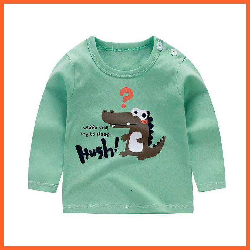 whatagift.com.au Kids T-shirts Spring Baby Long Sleeve Cartoon Printed T-shirt Cotton Girl Boy Kids Top Tees