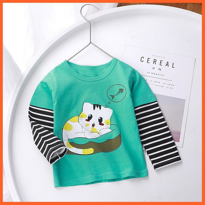 whatagift.com.au Kids T-shirts Spring Baby Long Sleeve Cartoon Printed T-shirt Cotton Girl Boy Kids Top Tees