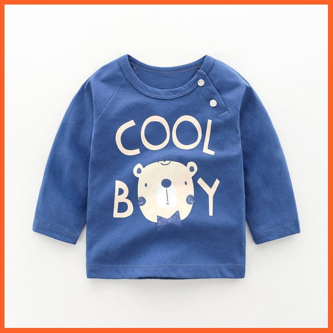 whatagift.com.au Kids T-shirts Spring Baby Long Sleeve Cartoon Printed T-shirt Cotton Girl Boy Kids Top Tees