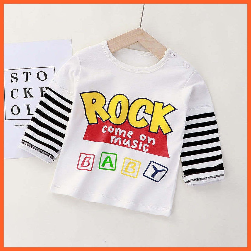 whatagift.com.au Kids T-shirts Spring Baby Long Sleeve Cartoon Printed T-shirt Cotton Girl Boy Kids Top Tees