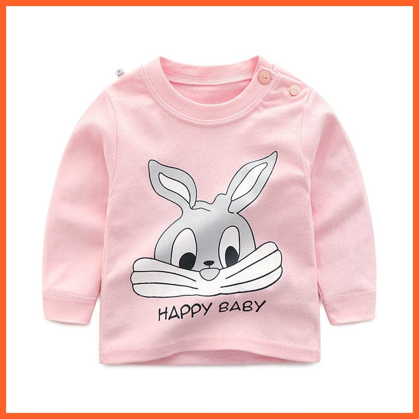 whatagift.com.au Kids T-shirts Spring Baby Long Sleeve Cartoon Printed T-shirt Cotton Girl Boy Kids Top Tees