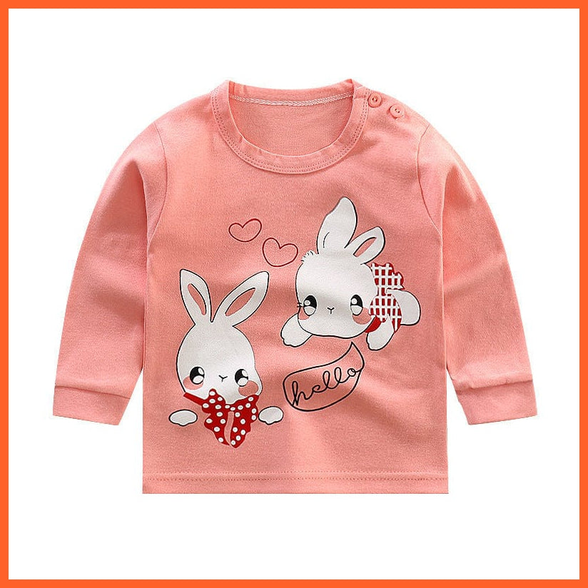 whatagift.com.au Kids T-shirts Spring Baby Long Sleeve Cartoon Printed T-shirt Cotton Girl Boy Kids Top Tees