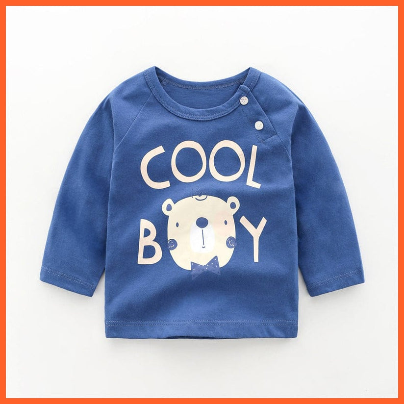 whatagift.com.au Kids T-shirts Spring Baby Long Sleeve Cartoon Printed T-shirt Cotton Girl Boy Kids Top Tees