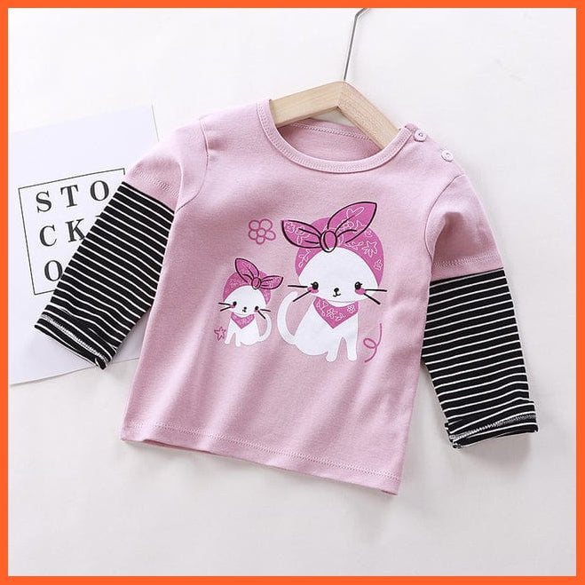 whatagift.com.au Kids T-shirts Spring Baby Long Sleeve Cartoon Printed T-shirt Cotton Girl Boy Kids Top Tees