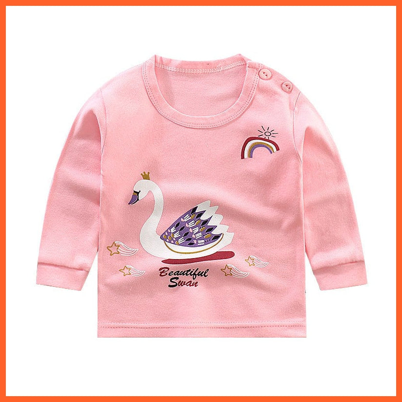 whatagift.com.au Kids T-shirts Spring Baby Long Sleeve Cartoon Printed T-shirt Cotton Girl Boy Kids Top Tees