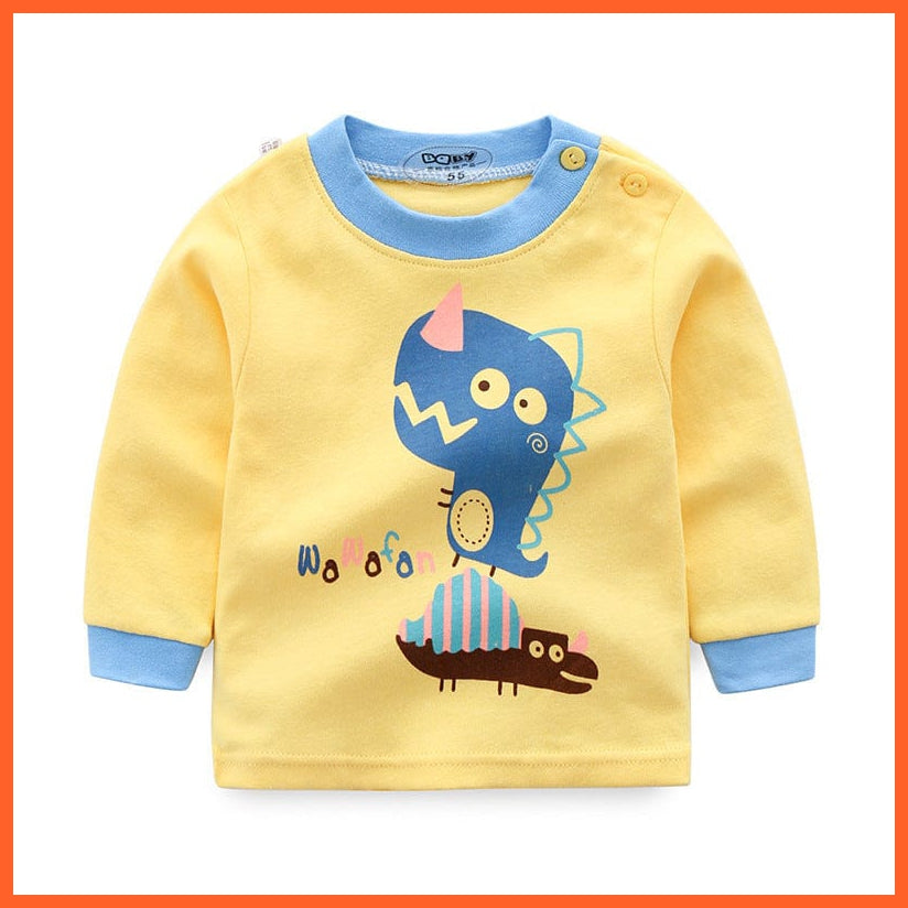 whatagift.com.au Kids T-shirts Spring Baby Long Sleeve Cartoon Printed T-shirt Cotton Girl Boy Kids Top Tees