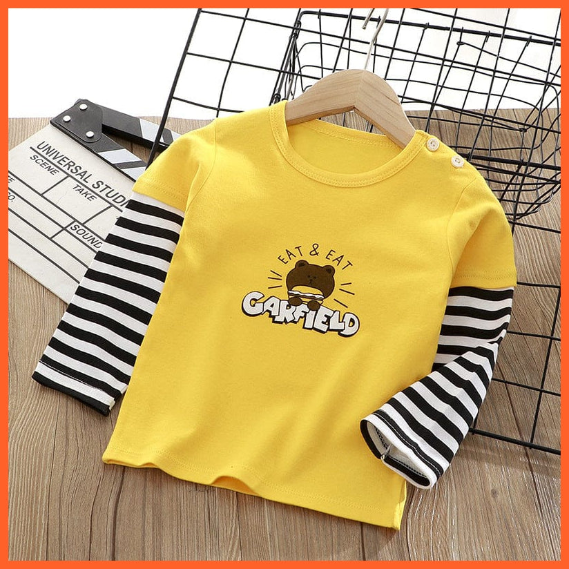 whatagift.com.au Kids T-shirts Spring Baby Long Sleeve Cartoon Printed T-shirt Cotton Girl Boy Kids Top Tees