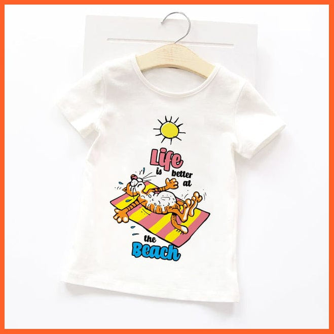whatagift.com.au Kids T-shirts Summer Cartoon Animals Baby Kids T-Shirt | Cute Short Sleeve Printed Toddler Tee
