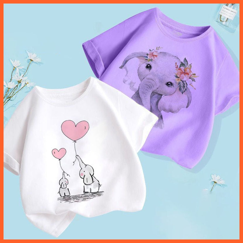 whatagift.com.au Kids T-shirts Summer Cartoon Animals Baby Kids T-Shirt | Cute Short Sleeve Printed Toddler Tee