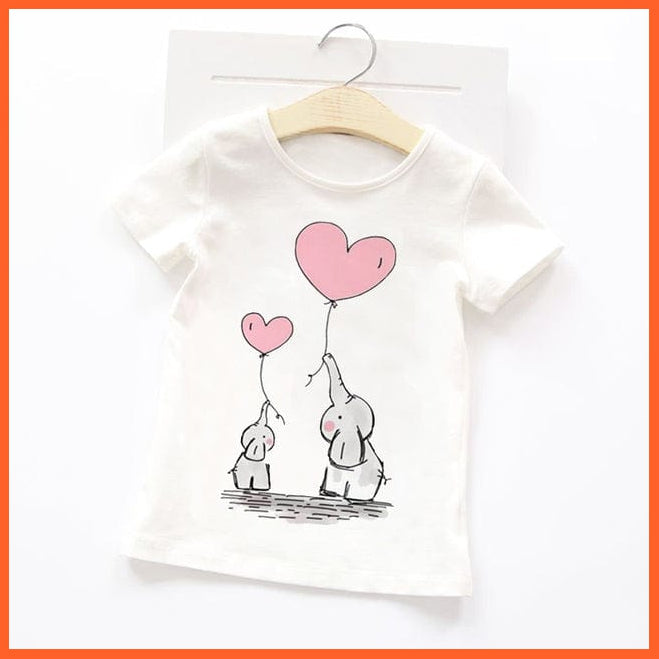 whatagift.com.au Kids T-shirts Summer Cartoon Animals Baby Kids T-Shirt | Cute Short Sleeve Printed Toddler Tee
