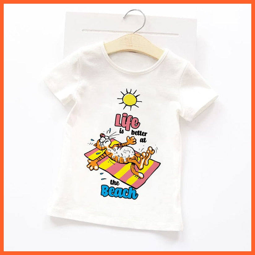 whatagift.com.au Kids T-shirts Summer Cartoon Animals Baby Kids T-Shirt | Cute Short Sleeve Printed Toddler Tee