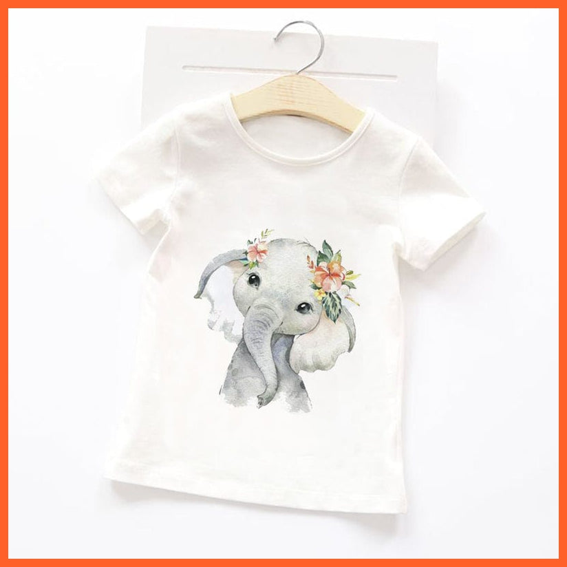 whatagift.com.au Kids T-shirts Summer Cartoon Animals Baby Kids T-Shirt | Cute Short Sleeve Printed Toddler Tee