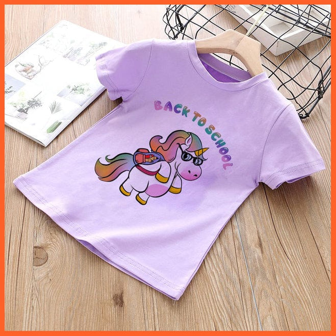 whatagift.com.au Kids T-shirts Summer Cartoon Animals Baby Kids T-Shirt | Cute Short Sleeve Printed Toddler Tee