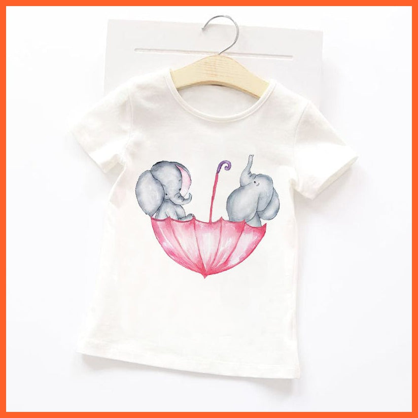 whatagift.com.au Kids T-shirts Summer Cartoon Animals Baby Kids T-Shirt | Cute Short Sleeve Printed Toddler Tee