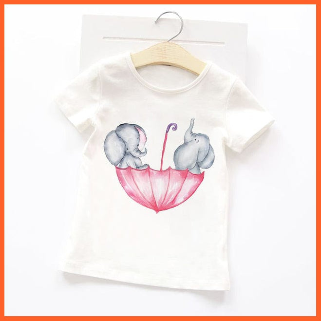 whatagift.com.au Kids T-shirts Summer Cartoon Animals Baby Kids T-Shirt | Cute Short Sleeve Printed Toddler Tee