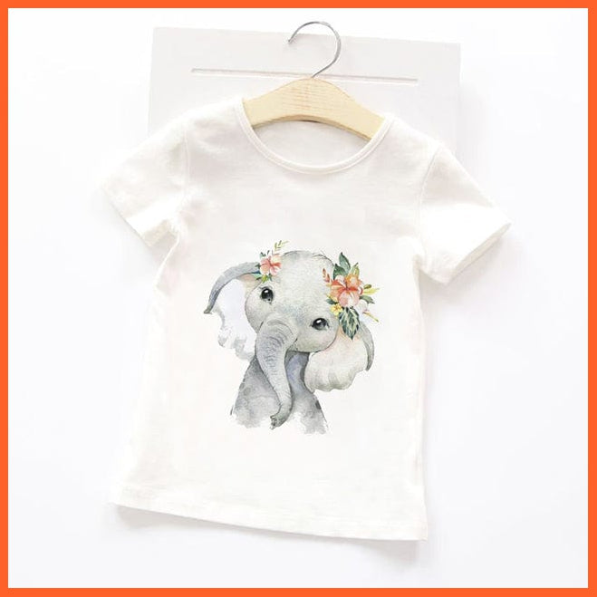Summer Cartoon Animals Baby Kids T-Shirt | Cute Short Sleeve Printed Toddler Tee | whatagift.com.au.