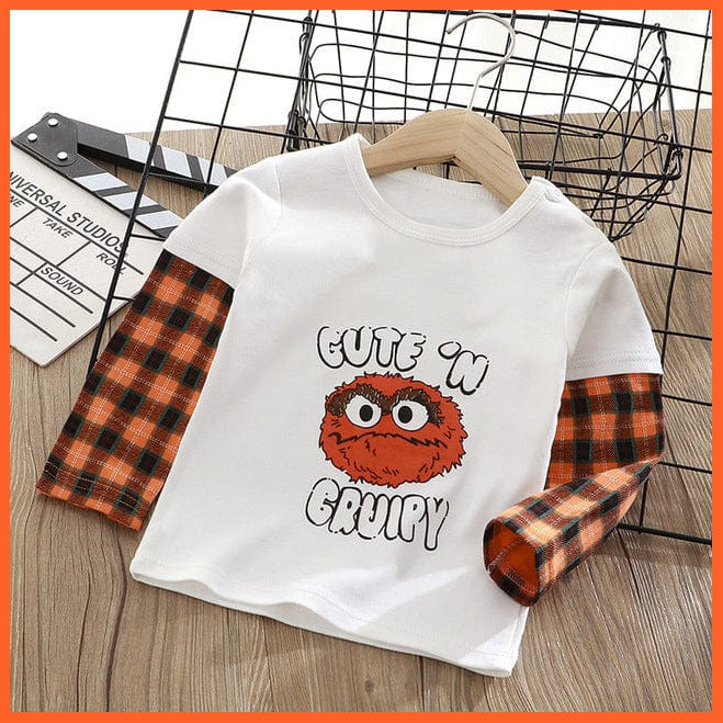 whatagift.com.au Kids T-shirts White / 2-3Y Spring Baby Long Sleeve Cartoon Printed T-shirt Cotton Girl Boy Kids Top Tees