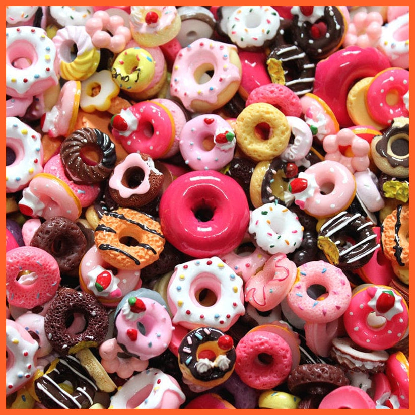 whatagift.com.au Kids Toys 10pcs Cute Mini Candy Donut Bread Doll Food Scale Dollhouse Miniature Cake Accessories Home Craft Decor Cake Kids Kitchen Toys