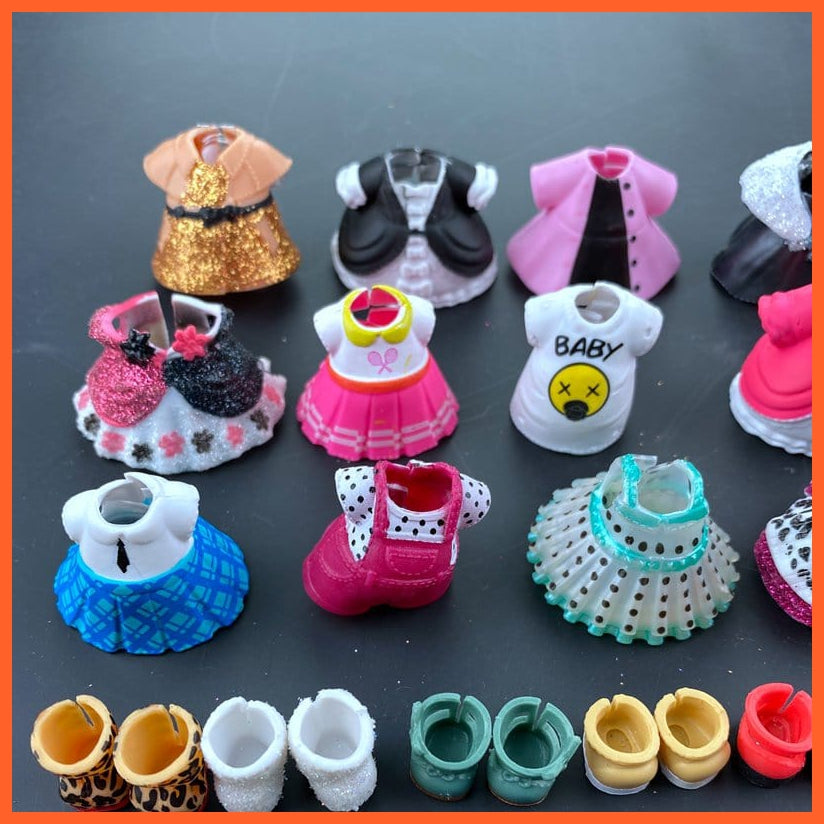 whatagift.com.au Kids Toys 4pc/Set Original Clothes Shoes Bottle Accessories Dress Suit for Dolls Kid Gift